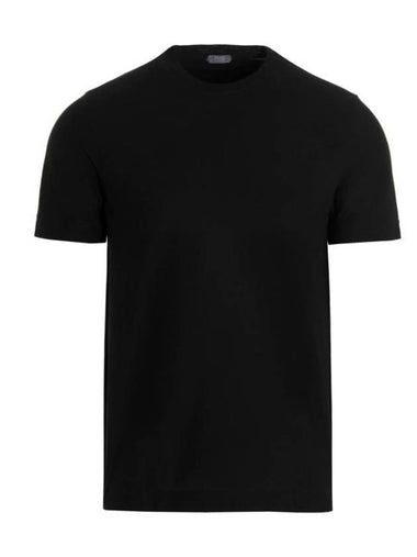 Slim Fit Organic Ice Cotton Short Sleeve T-Shirt Black - ZANONE - BALAAN 1