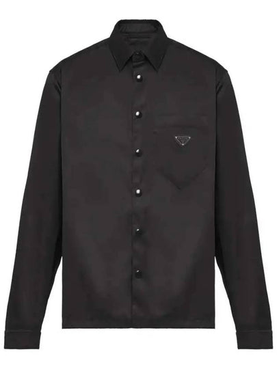 Triangle Logo Re-Nylon Long Sleeve Shirt Black - PRADA - BALAAN 2