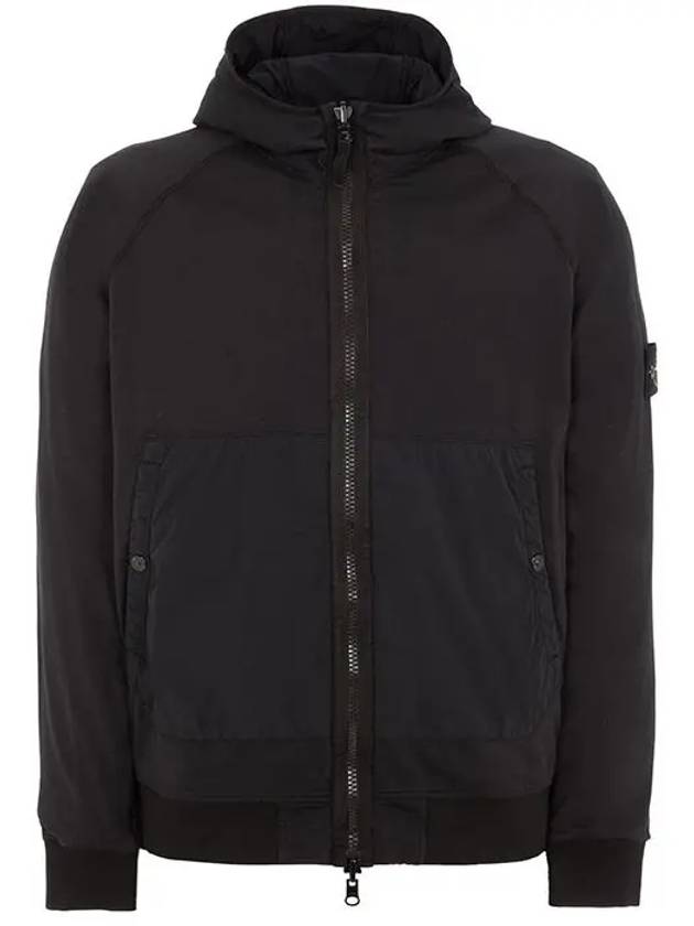 Men's Waffen Comfort Tech Reversible Padded Hooded Jacket Black - STONE ISLAND - BALAAN 5