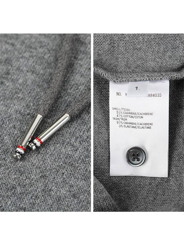 4 Bar Stripe Cashmere Hoodie Grey - THOM BROWNE - BALAAN 7