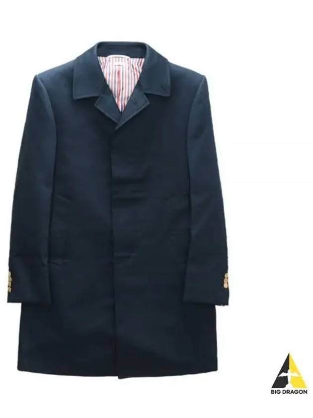 Men's Mackintosh Bal Collar Classic Single Coat Navy - THOM BROWNE - BALAAN 2