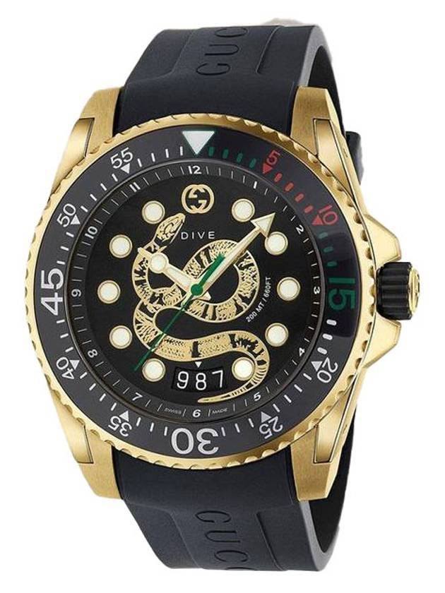 Men's Dive King Snake Watch Black - GUCCI - BALAAN 1