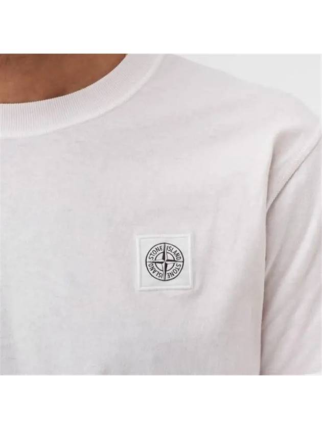 Organic Cotton Short Sleeve T-Shirt White - STONE ISLAND - BALAAN 4