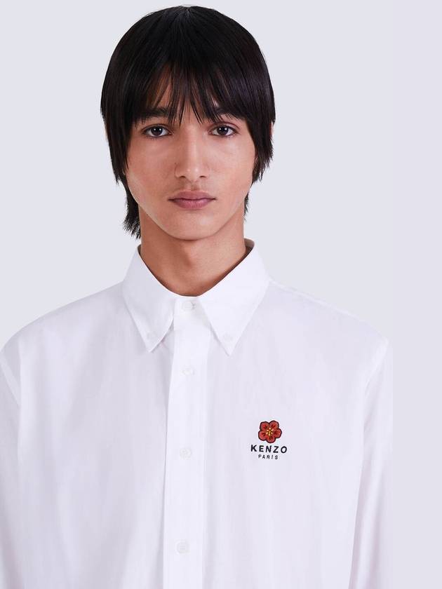 Boke Flower Casual Long Sleeve Shirt White - KENZO - BALAAN 4