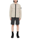 Zipper Regular Fit Cotton Overshirt Jacket Beige - STONE ISLAND - BALAAN 3