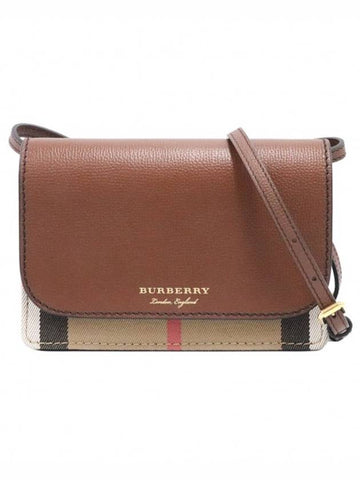 Women s Burberry 80463211 Tan Leather House Check New Hampshire Cross Bag gt Gangbuk used luxury goods - BURBERRY - BALAAN 1