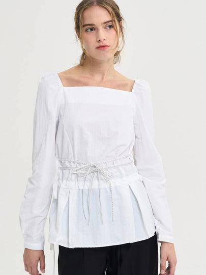 Square Neck String Blouse Ivory - SORRY TOO MUCH LOVE - BALAAN 2