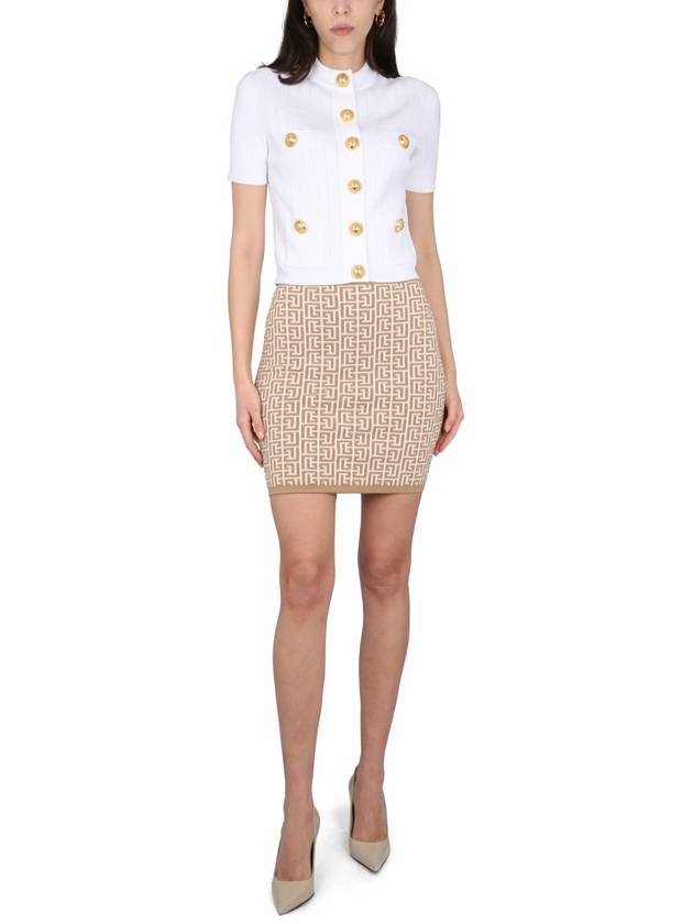 23 ss Knit Skirt WITH All-over Monogram AF0LB005KB02GMX B0650223956 - BALMAIN - BALAAN 3