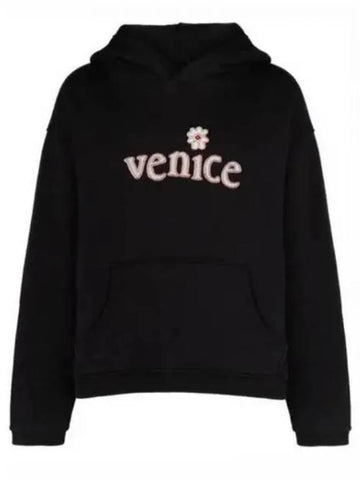 Venice Patch Hoodie Knit Black 07T021 Hooded Sweatshirt 938697 - ERL - BALAAN 1