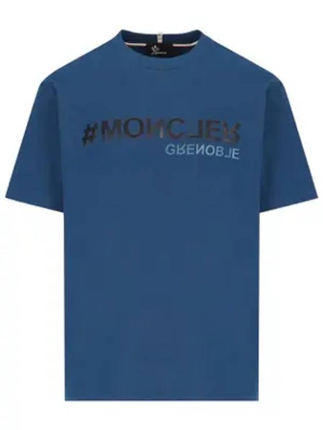 Grenoble logo short sleeve t shirt blue - MONCLER - BALAAN 1