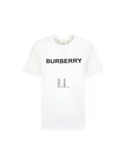 Logo Print Cotton Short Sleeve T-Shirt White - BURBERRY - BALAAN 2