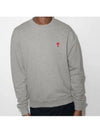 Small Heart Logo Sweatshirt Grey - AMI - BALAAN 3