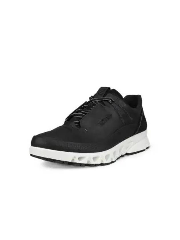 Omnivent Lace Leather Low Top Sneakers Black - ECCO - BALAAN 2