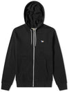 Tricolor Fox Patch Zip Up Hoodie Black - MAISON KITSUNE - BALAAN 1