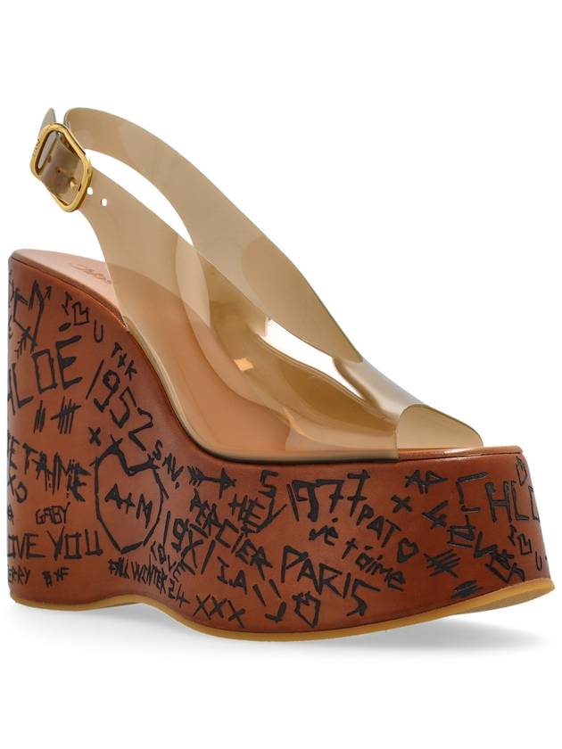 Chloé Wedge Sandals Maxime, Women's, Brown - CHLOE - BALAAN 4