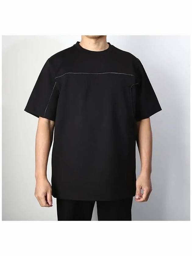 Logo Zipper Pocket Short Sleeve T-Shirt Black - Y-3 - BALAAN 3