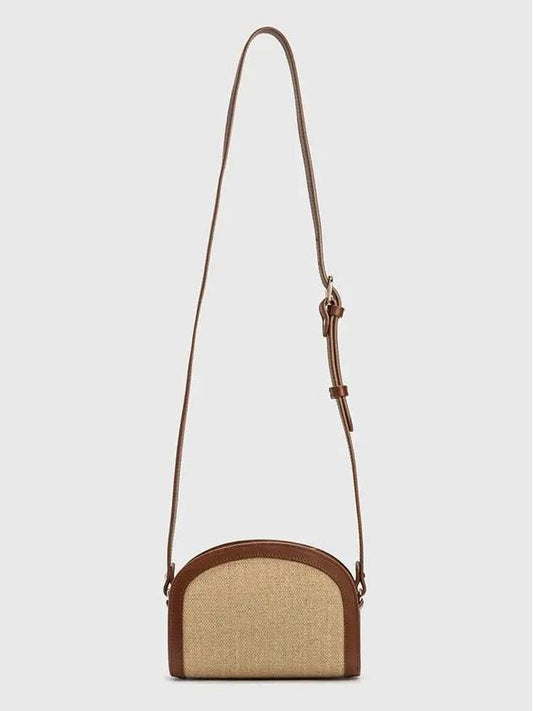 DEMI LUNE leather panel raffia mini shoulder bag JUAAB F61392 - A.P.C. - BALAAN 2