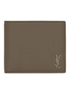 Tiny Cassandre Logo Plaque Half Wallet Khaki - SAINT LAURENT - BALAAN 1