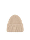 Face Patch Ribbed Wool Beanie Biscuit Beige - ACNE STUDIOS - BALAAN 3