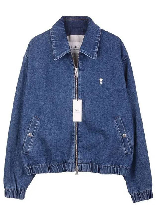 De Coeur Zipped Denim Jacket Blue - AMI - BALAAN 2