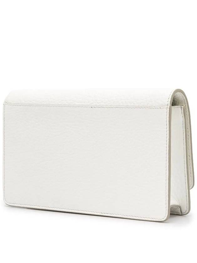 Logo Stitching Large Leather Chain Long Wallet White - MAISON MARGIELA - BALAAN 3