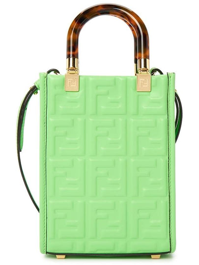 Sunshine FF Motif Small Leather Tote Bag Green - FENDI - BALAAN 2