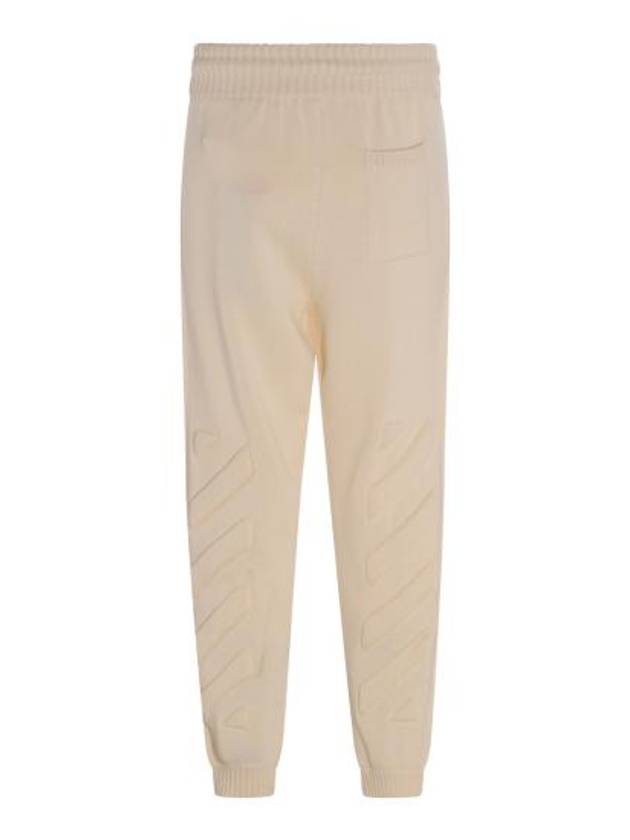 Diag Stripe Knitted Track Pants Ivory - OFF WHITE - BALAAN 3