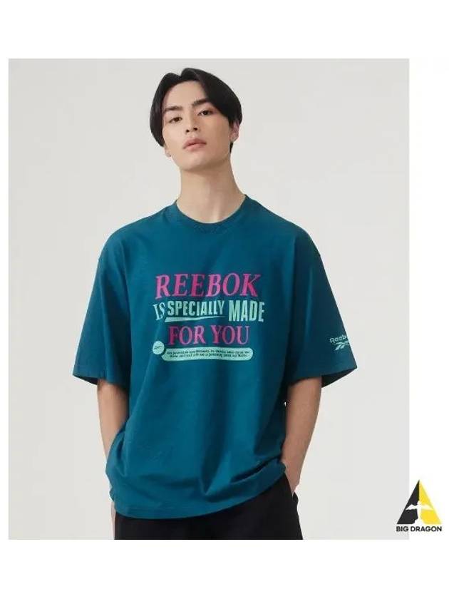 Vector93 Archive Slogan T Shirt Green - REEBOK - BALAAN 1