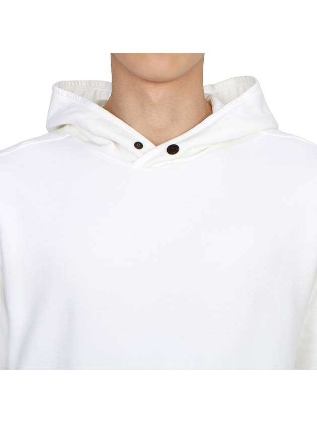 Compass Logo Patch Hoodie White - STONE ISLAND - BALAAN 6