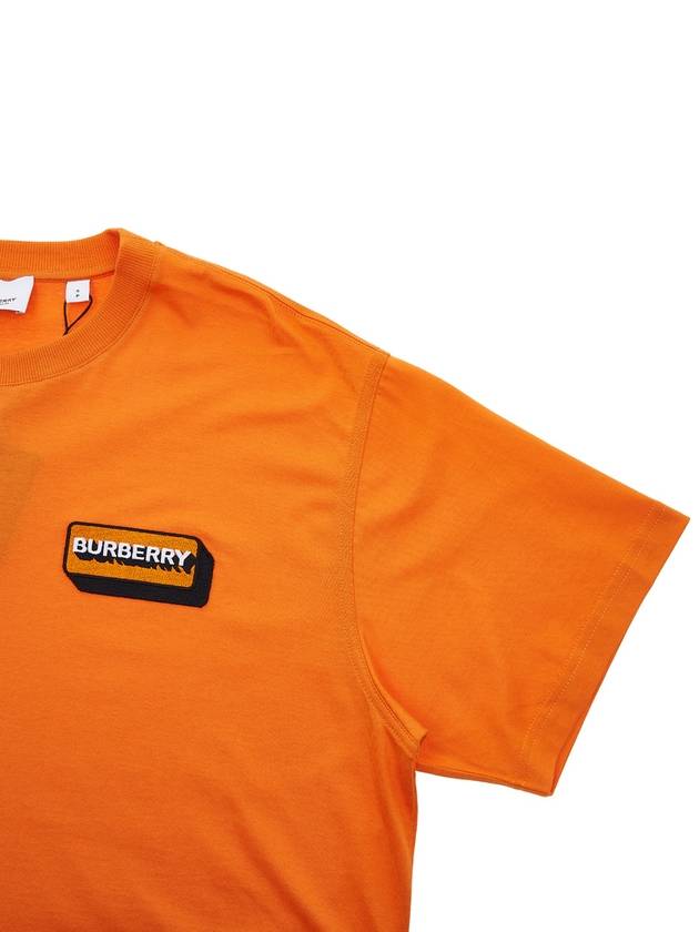 logo applique short sleeve t-shirt orange - BURBERRY - BALAAN.