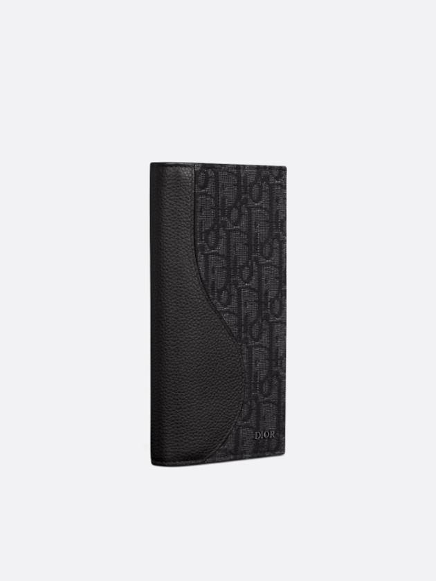 Long Wallet Saddle Vertical Grain Oblique Jacquard Black - DIOR - BALAAN 3