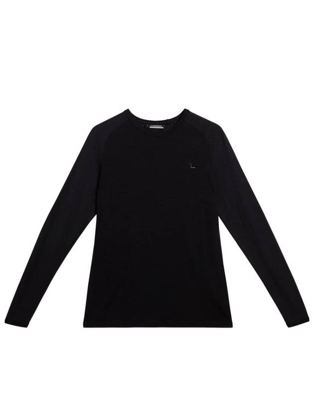 Women's Bella Wool Long Sleeve T-Shirt Black - J.LINDEBERG - BALAAN 2