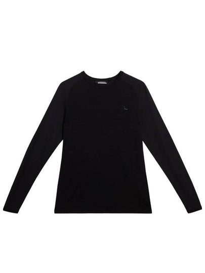 Women's Bella Wool Long Sleeve T-Shirt Black - J.LINDEBERG - BALAAN 2