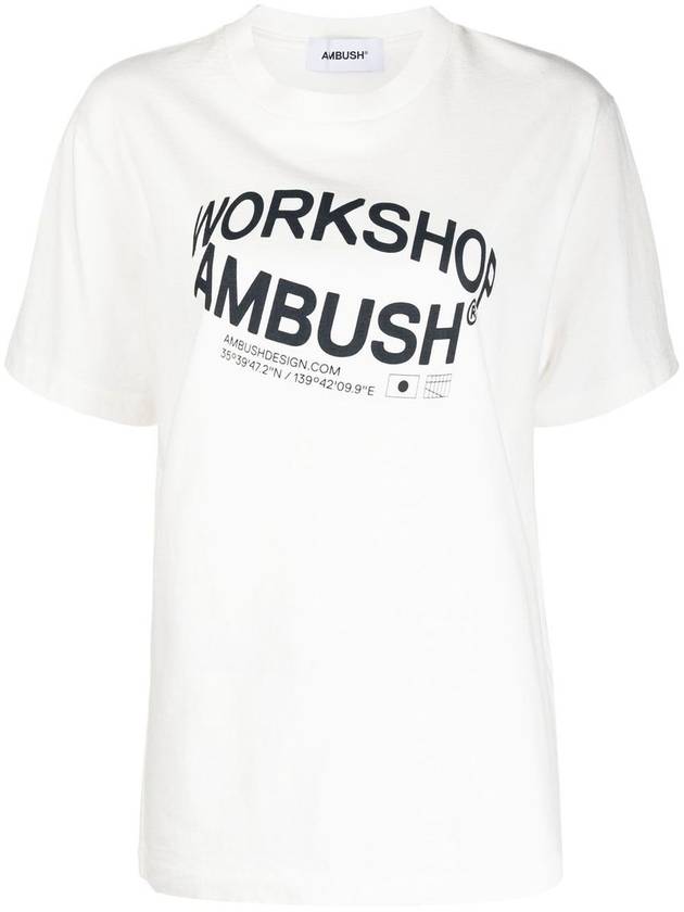 Workshop Logo Printing Short Sleeve T-Shirt White - AMBUSH - BALAAN 2