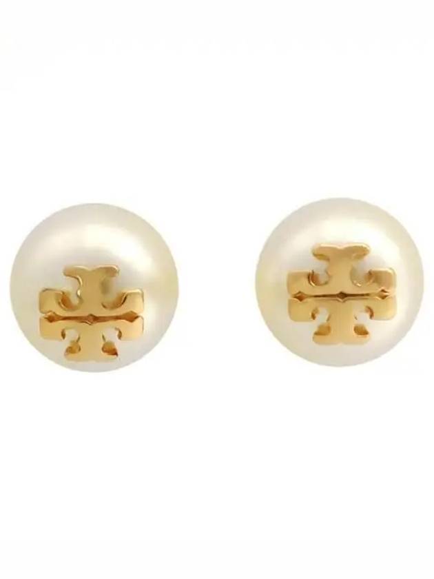 Crystal Pearl Stud Earrings Gold - TORY BURCH - BALAAN 2