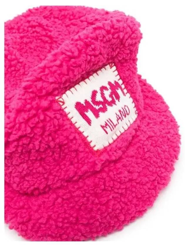 Kids Sketch Logo Patch Eco Fur Cloche Hot Pink - MSGM - BALAAN 2