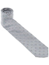 Gancini Cotton Silk Blend Tie Grey - SALVATORE FERRAGAMO - BALAAN 3