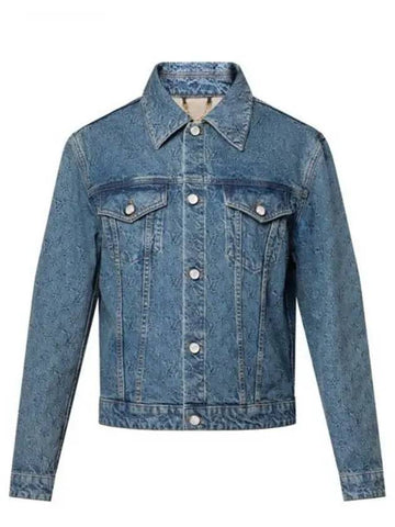 Monogram jacquard denim jacket navy blue 1AGHUL - LOUIS VUITTON - BALAAN 1