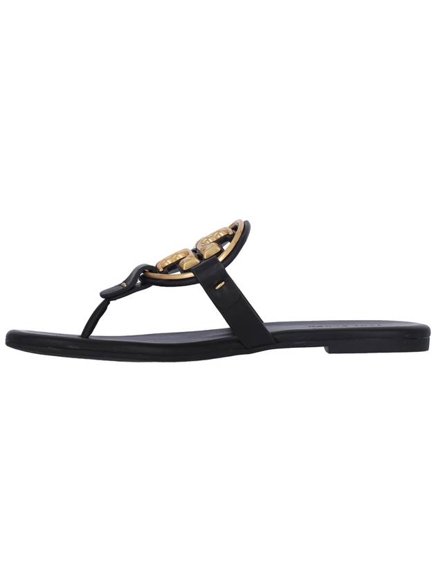 Women's Metal Miller Soft Flip Flops Black - TORY BURCH - BALAAN 4