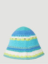 Embroided Logo Striped Cotton Crochet Bucket Hat - GANNI - BALAAN 3