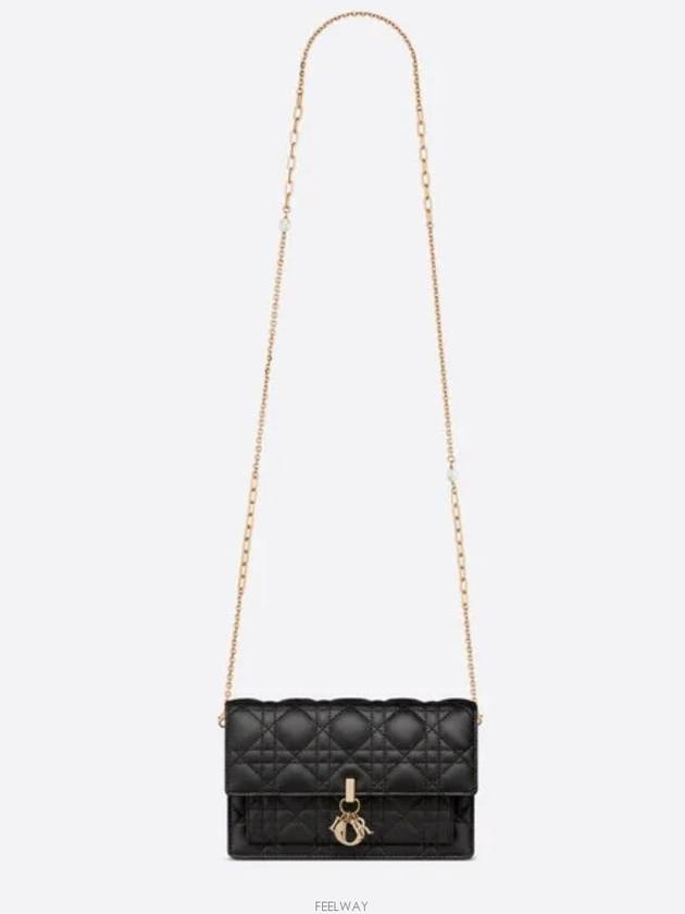 LADY Chain Pouch Black Cannage Bag - DIOR - BALAAN 4