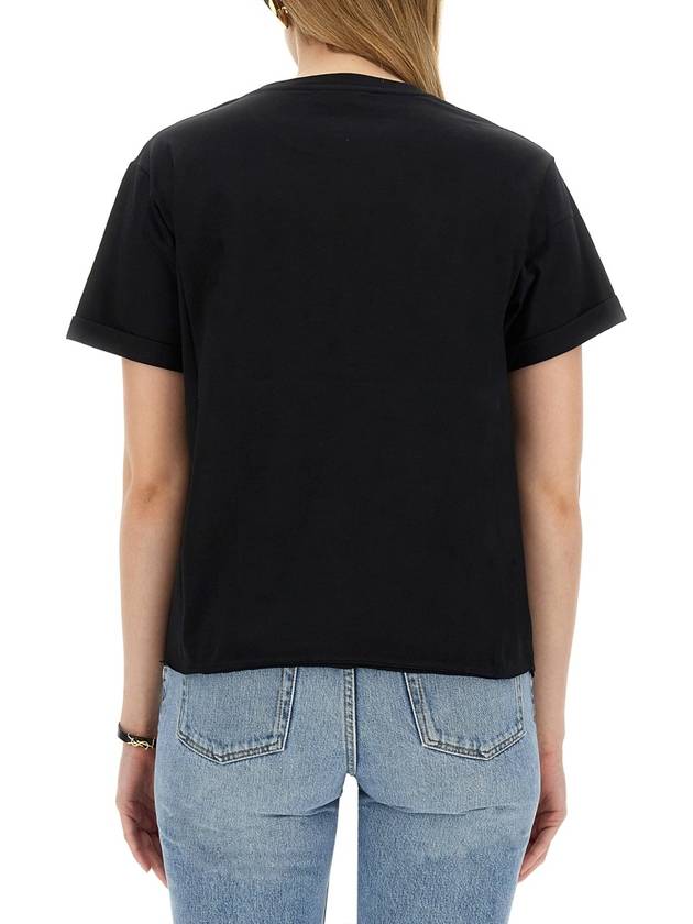 Rive Gauche Short Sleeve T-Shirt Black - SAINT LAURENT - BALAAN 4