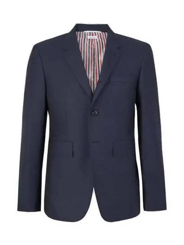 Super 120S Wool Twill Classic Jacket Dark Blue - THOM BROWNE - BALAAN 2