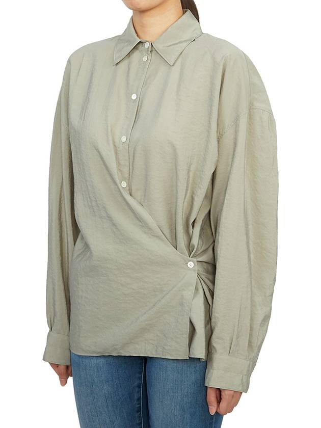 Dry Silk Straight Collar Twist Shirt Light Misty Grey - LEMAIRE - BALAAN 3