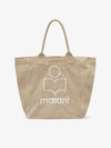 Yenky Embroidered Logo Large Shopper Tote Bag Beige - ISABEL MARANT - BALAAN 2