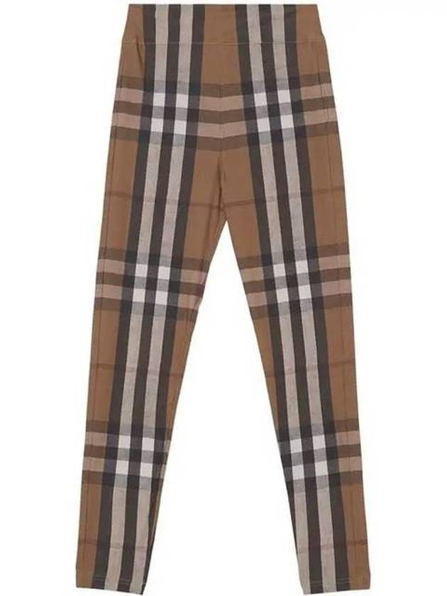 Stretch Check Pattern Leggings Brown - BURBERRY - BALAAN 1