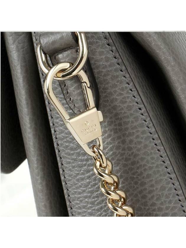 GG Interlocking Chain Small Top Handle Shoulder Bag Grey - GUCCI - BALAAN 9