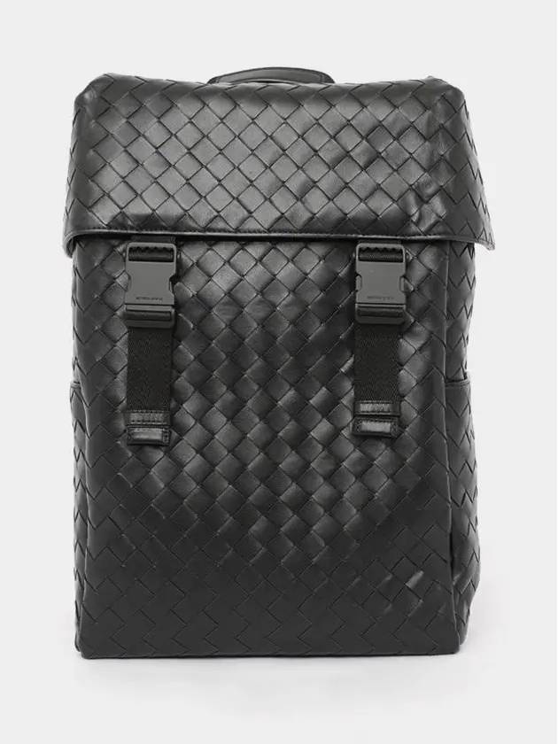 Intrecciato Flap Backpack Mat Black - BOTTEGA VENETA - BALAAN 3