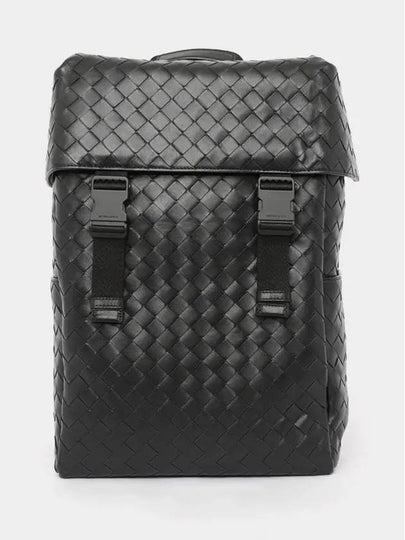 Intrecciato Flap Backpack Mat Black - BOTTEGA VENETA - BALAAN 2