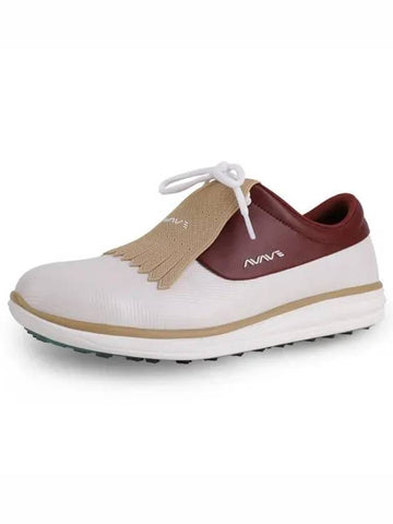 Dublin Tassel Spikeless Golf Shoes Ivory Burgundy - AVAVE - BALAAN 1